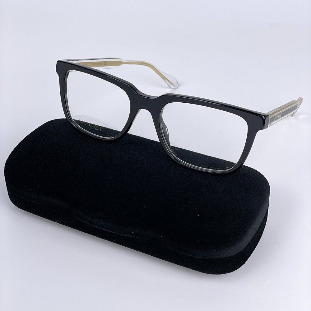 NEW Gucci GG0560O 005 Gold Black Crystal Square Women Eyeglasses